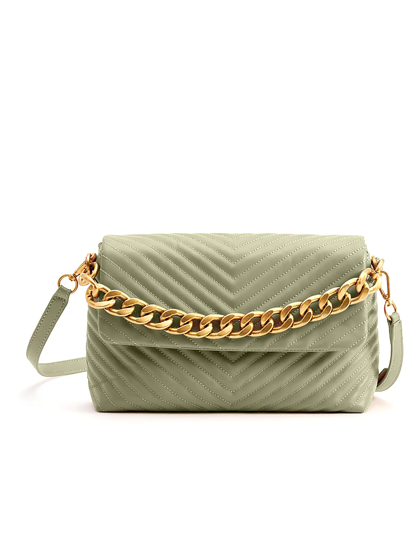 LES VISIONNAIRES | Ledertasche - Umhängetasche COOC QUILTING | olive